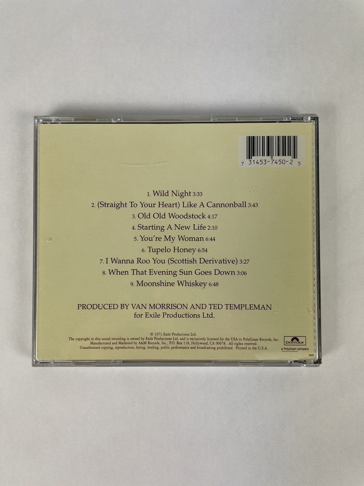 Van Morrison - Tupelo Honey CD Canadian Import (1997).      #6