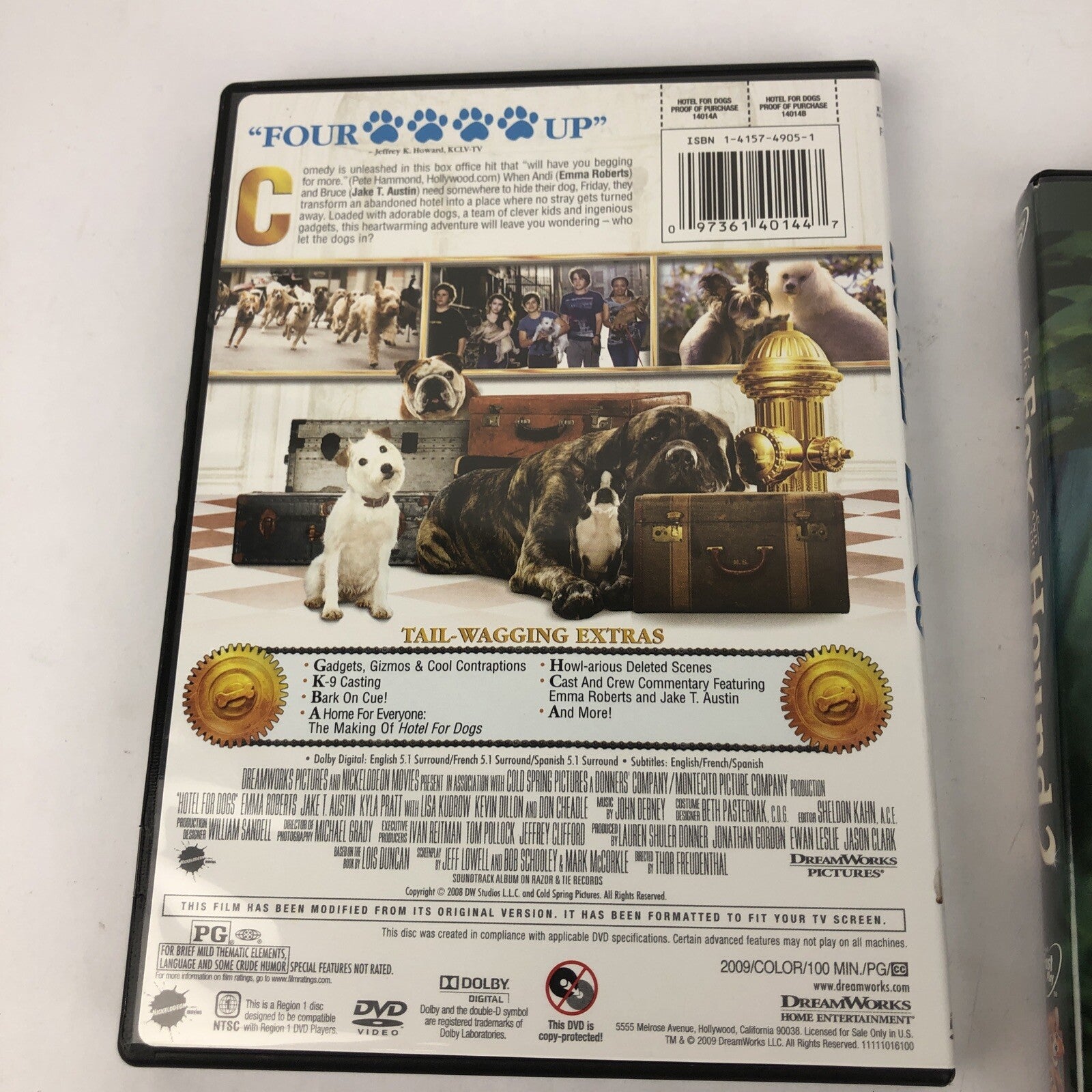 Dog Lovers Movie 4 DVD Lot: Underdog, Chestnut, Hotel For Dogs, Fox & Hound 2