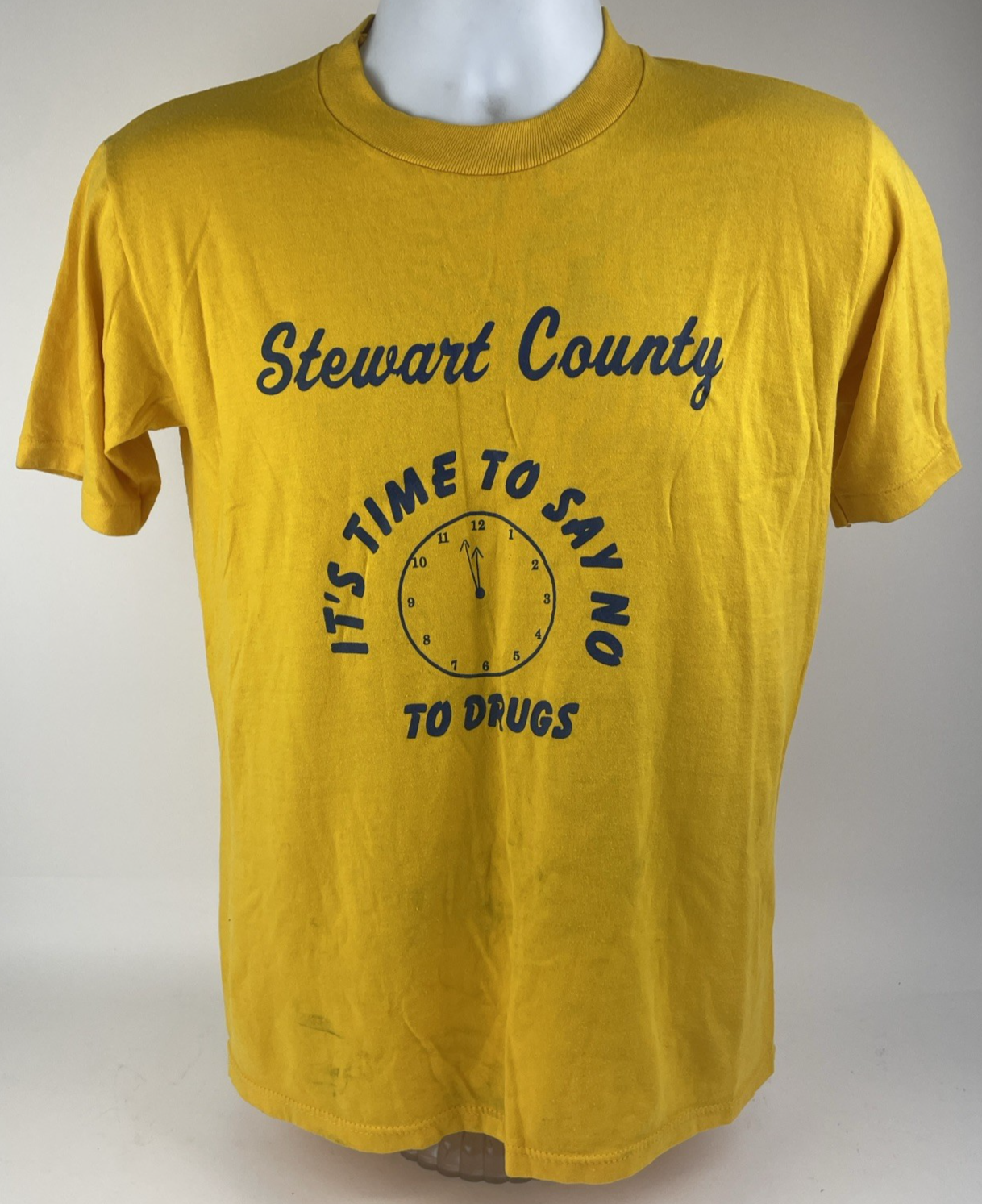 Vintage Stewart County " It's sTime To Say No To Drugs T-Shirt Sz Medium Yellow