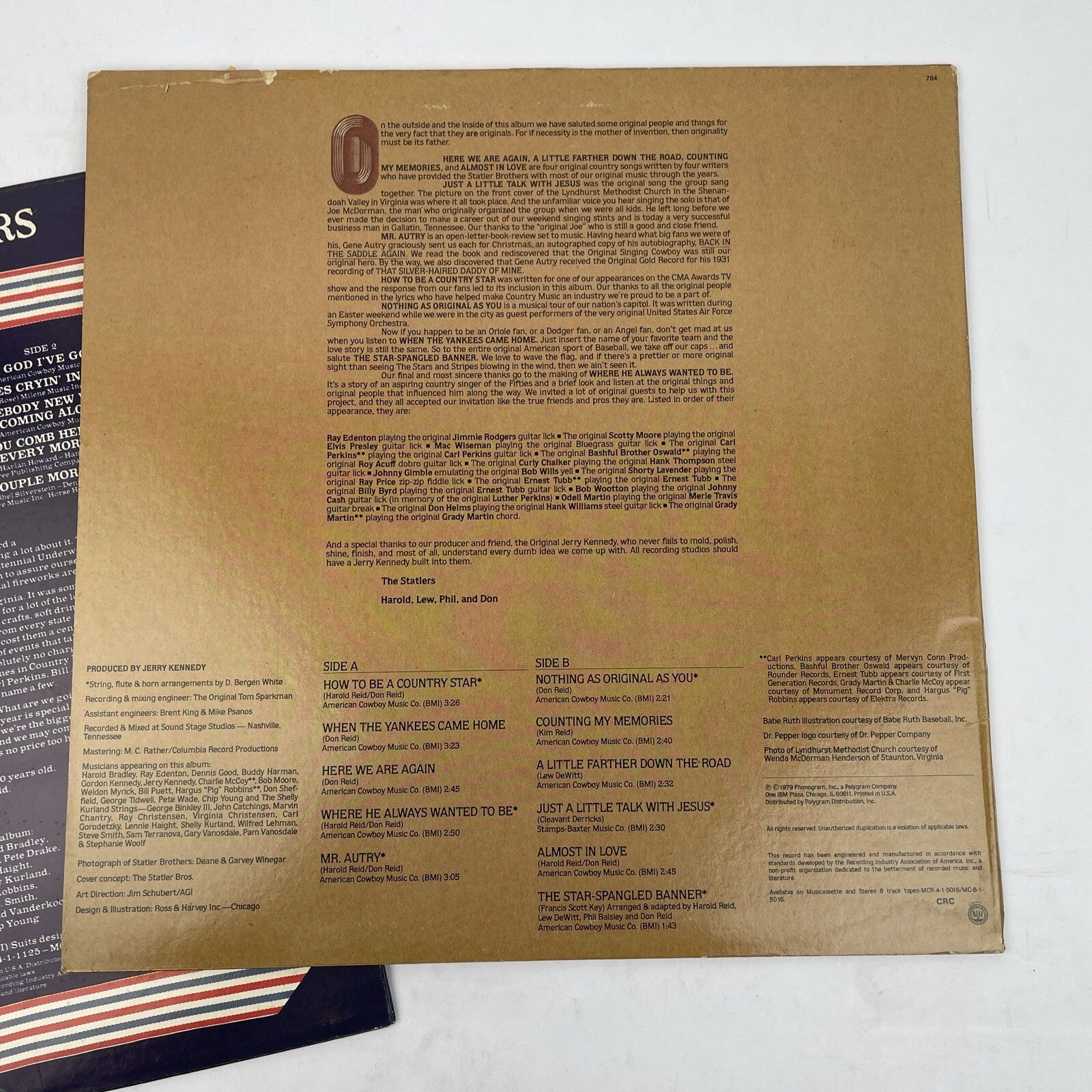 THE STATLER BROTHERS "The Originals" + The Country America Loves LP Vinyl Record