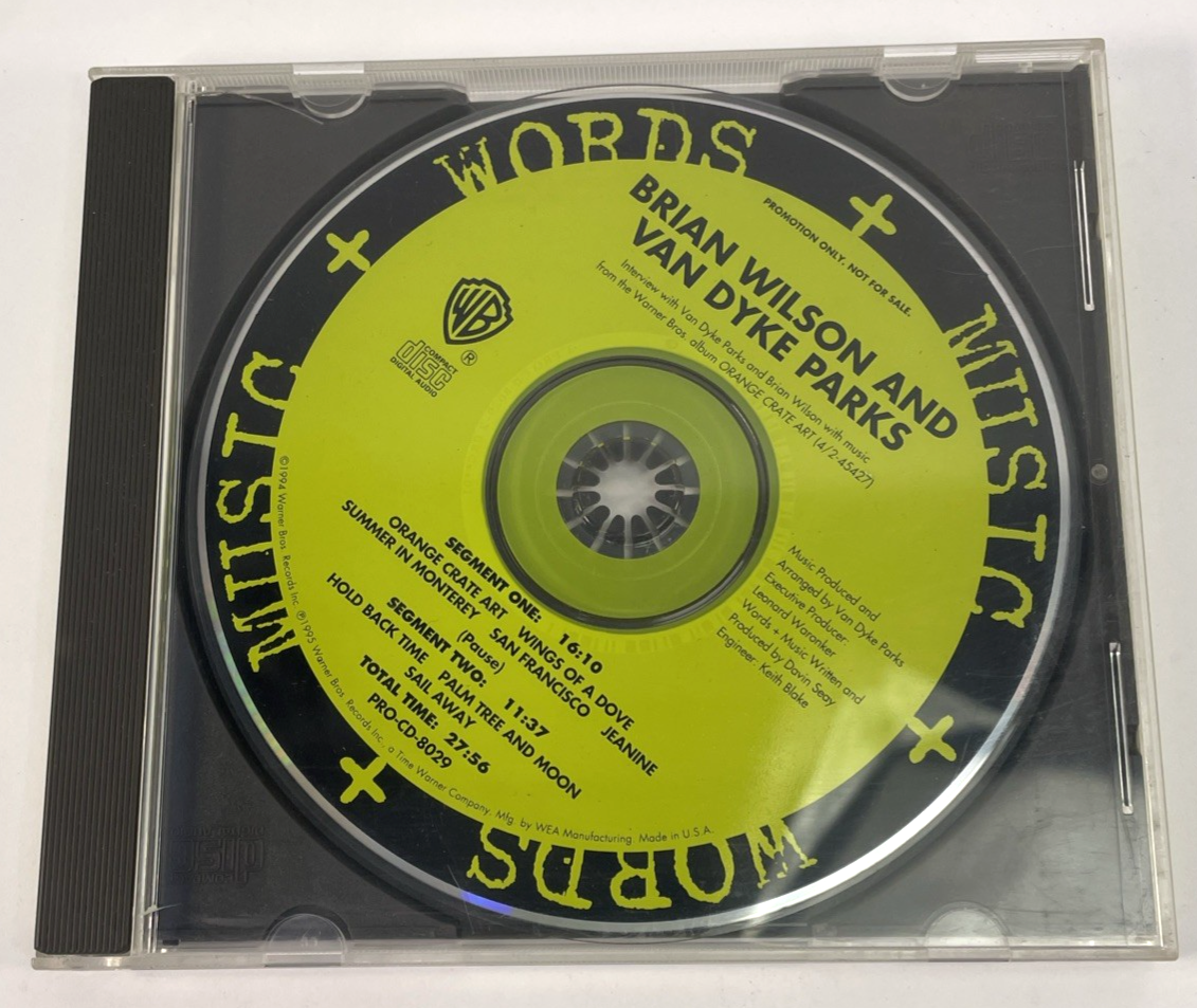 BRIAN WILSON & VAN DYKE PARKS WORDS+MUSIC PROMO CD - INTERVIEWS & MUSIC!