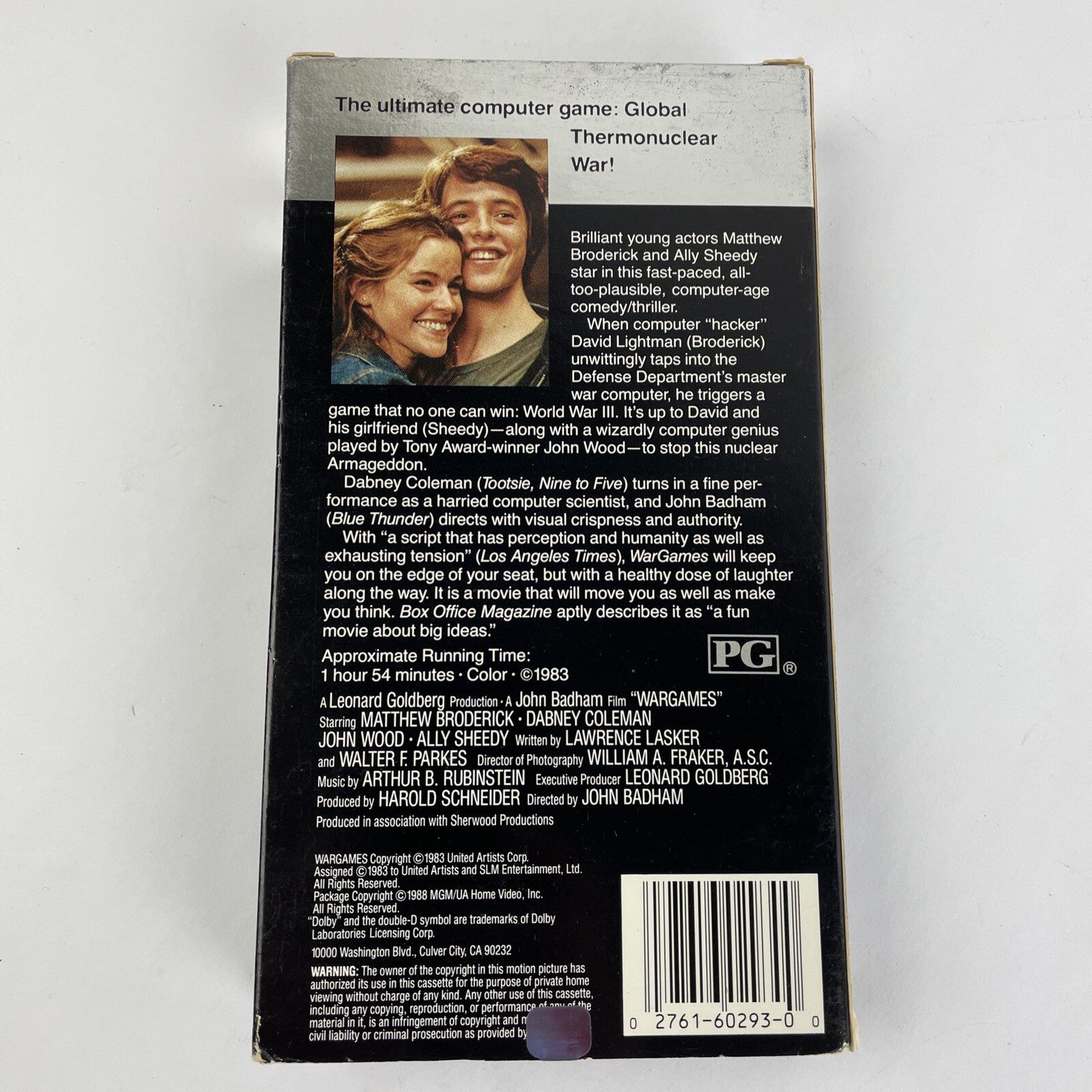 WarGames - VHS (1996 MGM UA Home Video)  Matthew Broderick Ally Sheedy - VGC