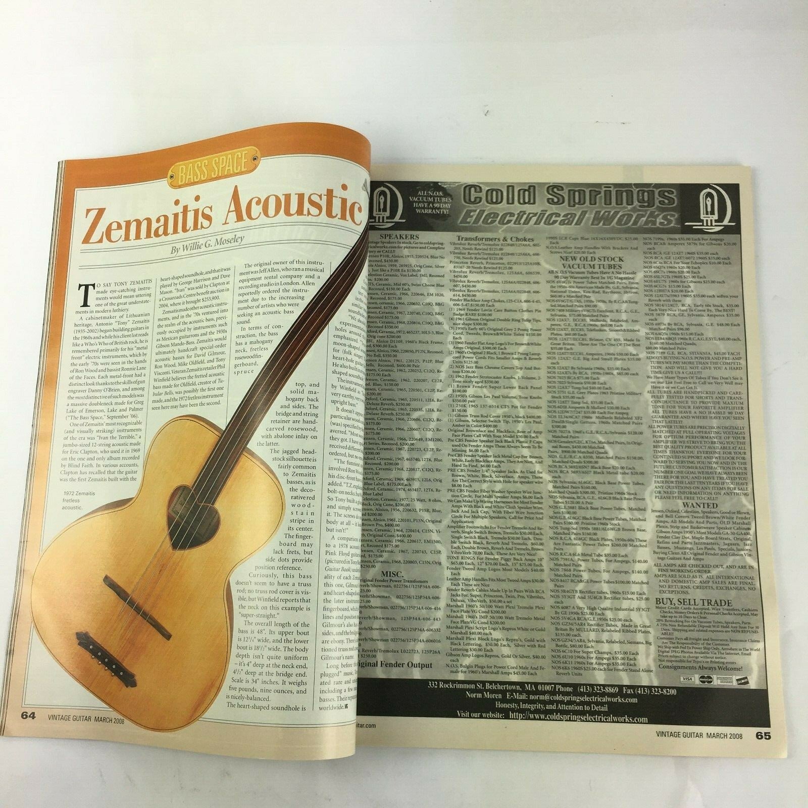 March 2008 Vintage Guitar Magazine Keith Nelson The VG Hall of Fame Dick Denney