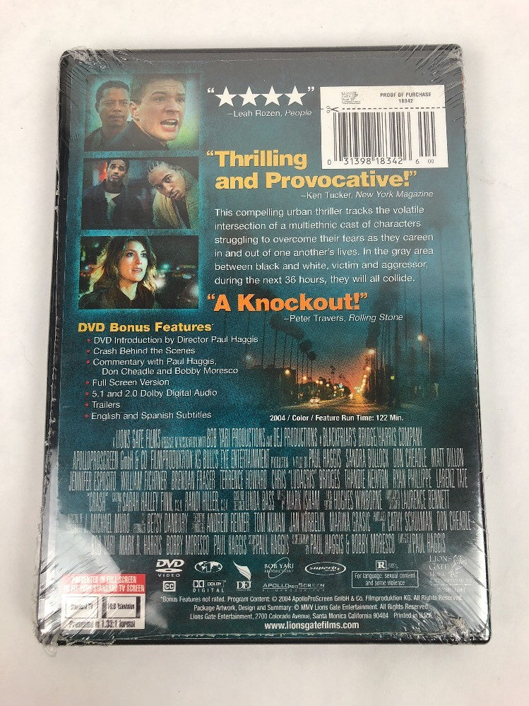 Crash (Full Screen Edition) DVD, Don Cheadle, Sandra Bullock, Thandie Newton