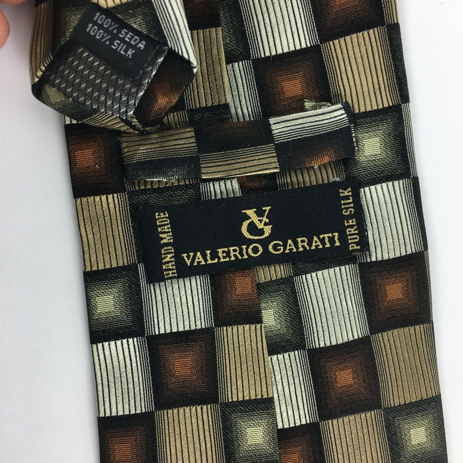 Genuine ValerioGarati 100%Silk Handmade Stylish Formal/Casual Tie Multi Coloured