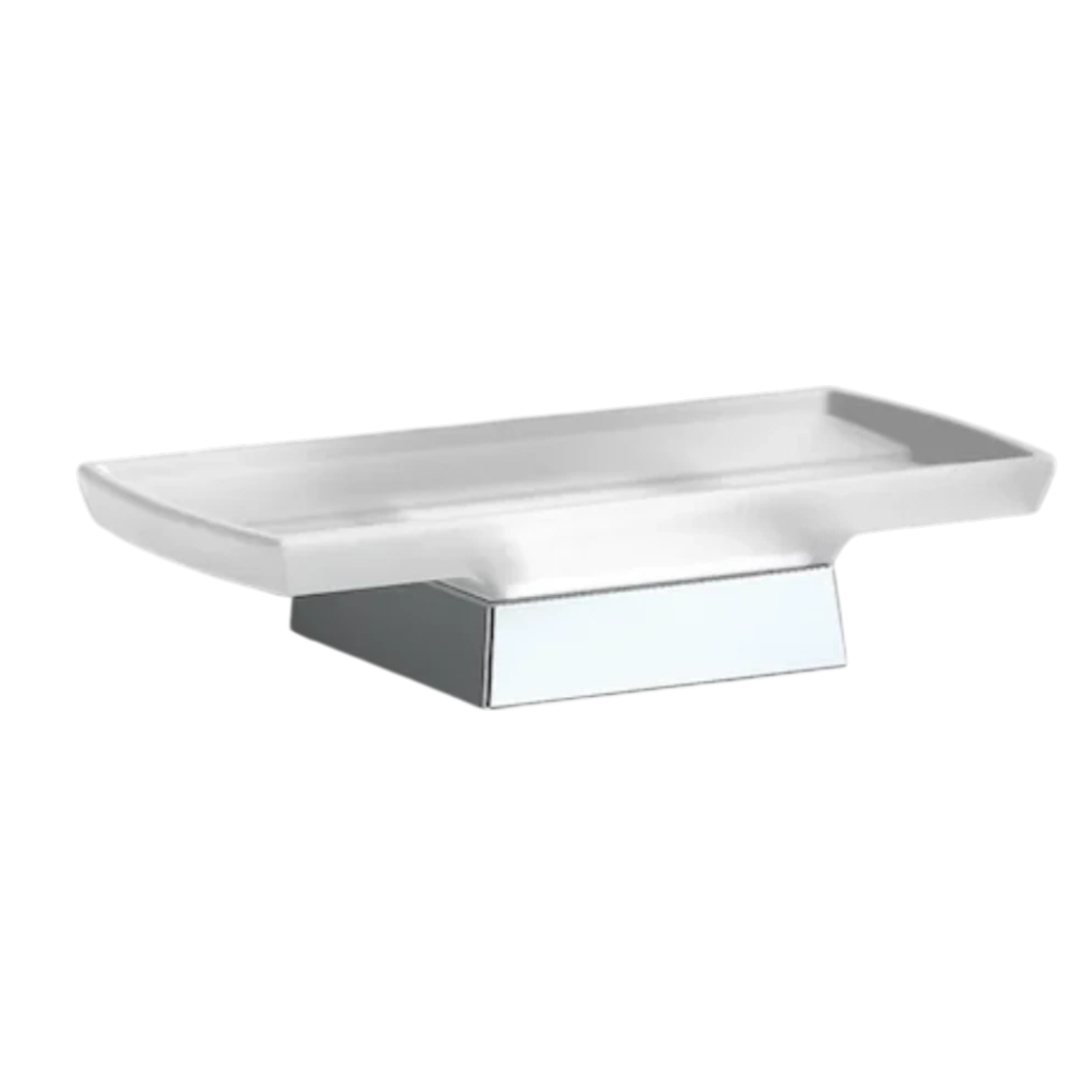 OEM SONIA Designer Wall Mount Bathroom Soap Dish Chrome and Glass Model S7  RARE