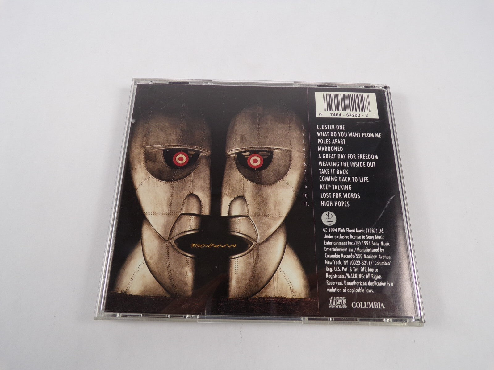 Pink Floyd The Division Bell Cluster One What Do You Want From Me CD#47