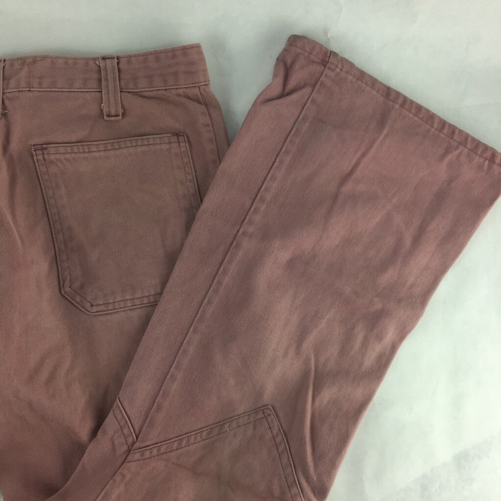 Contur Slacks Womens Straight Leg Pants Salmon Pink Zip Fly Flat Front Pocket 30