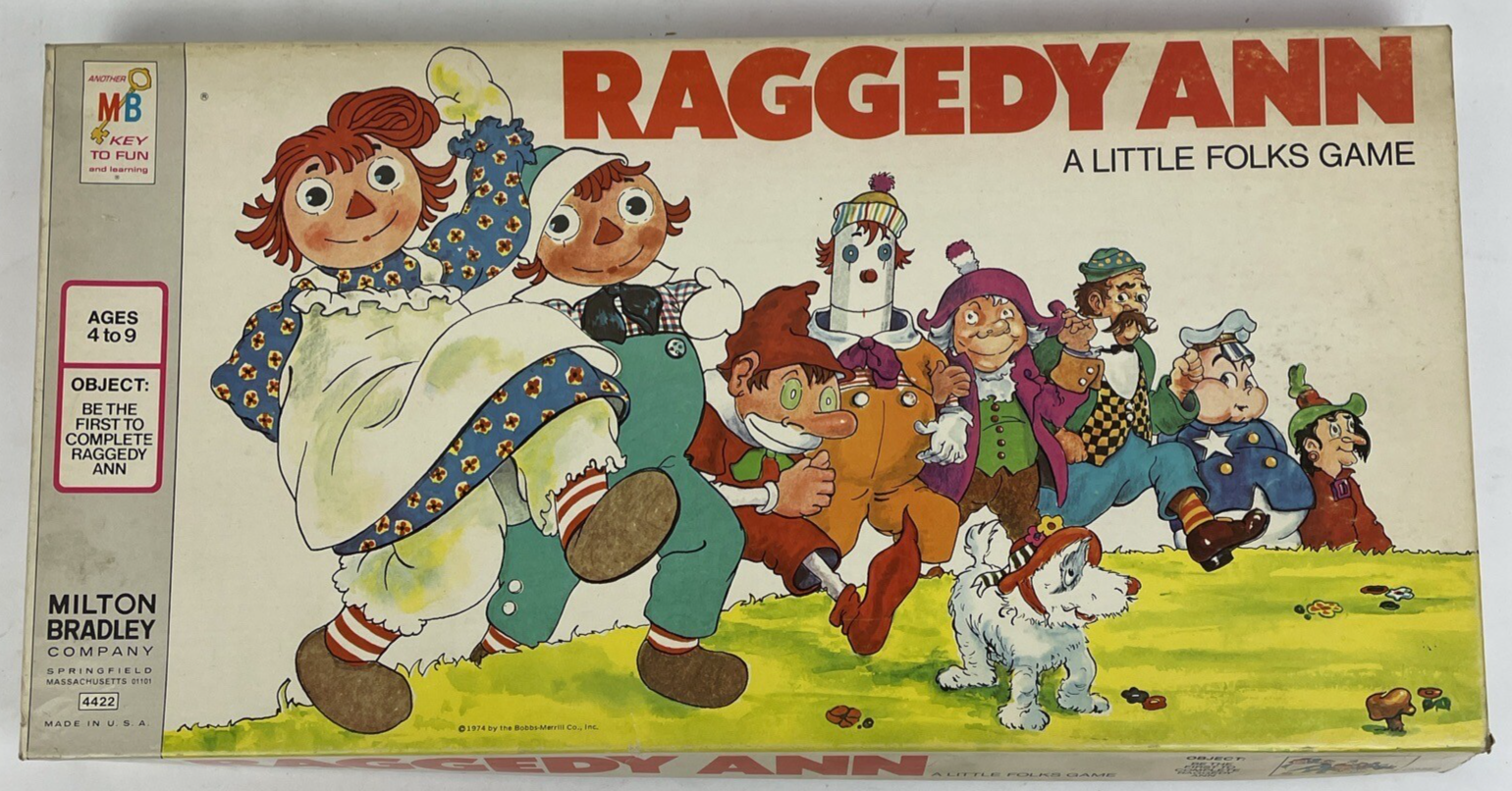 Vintage 1974 Raggedy Ann Board Game A Little Folks Game Milton Bradley - LOOK