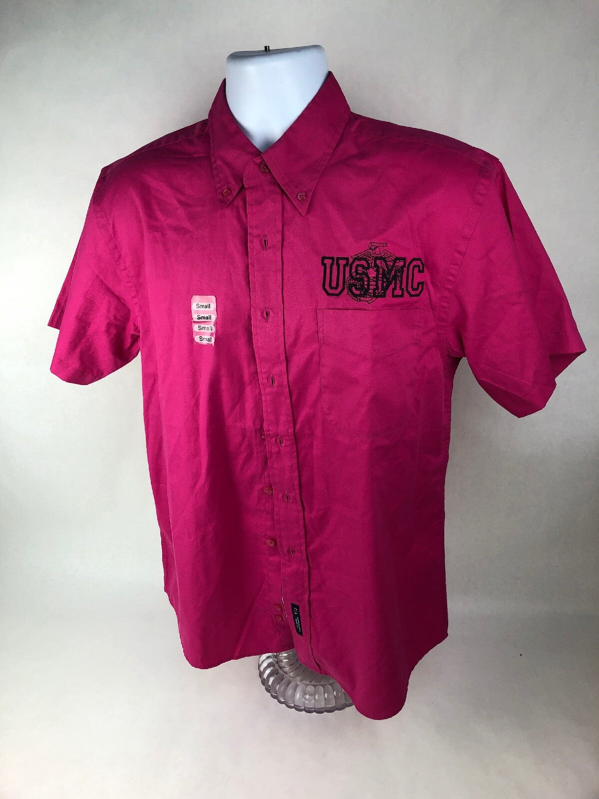 New USMC Rare United States Marine Corps Pink Button Up SS Womens  Size Small S