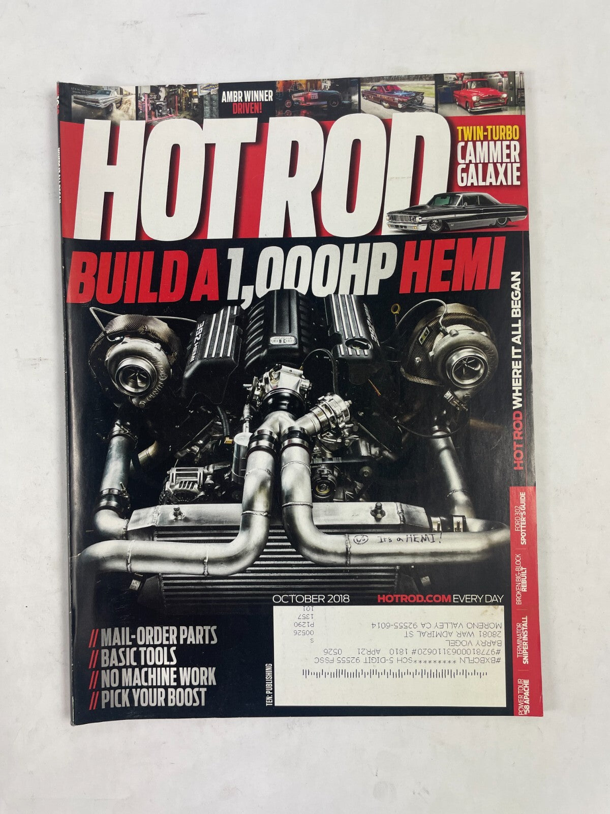 October 2018 Hot Rodding Magazinee Builda 1,000 HP Hemi Mail-Order Parts Basic