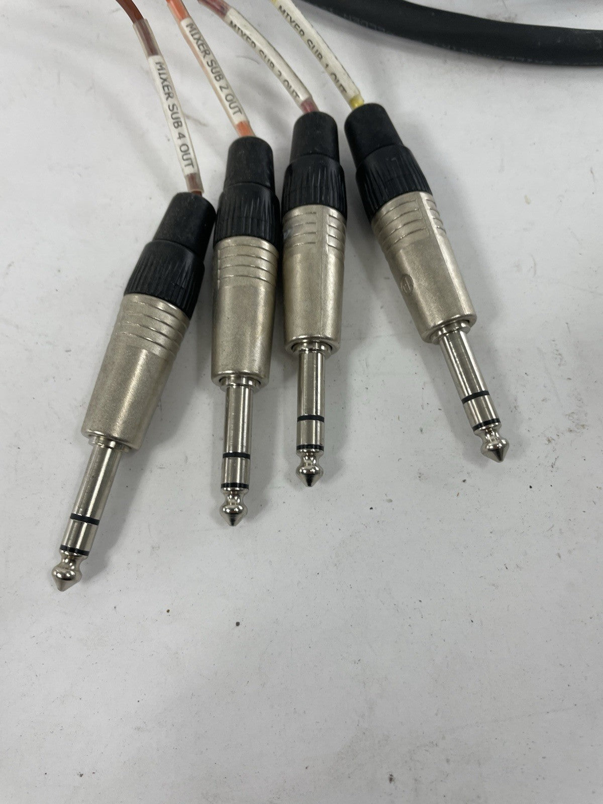 Belden 4 Channel Male 1/4" Phone to 3-Pin Neutrik XLR MALE Snake Cable 9'