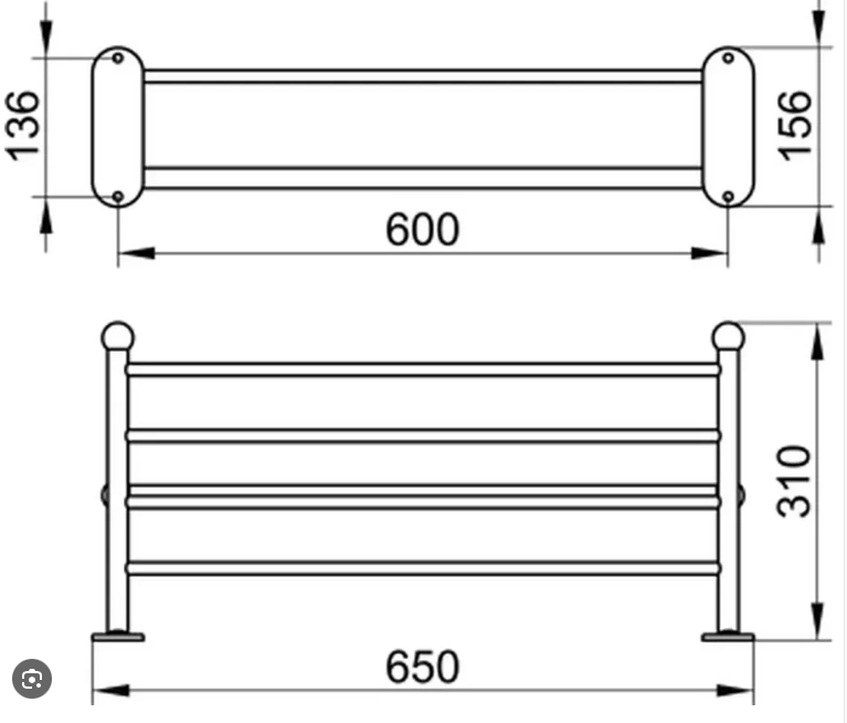 KEUCO Astor Hotel towel rack polished chrome wall mounted bathroom accessory 02175010000