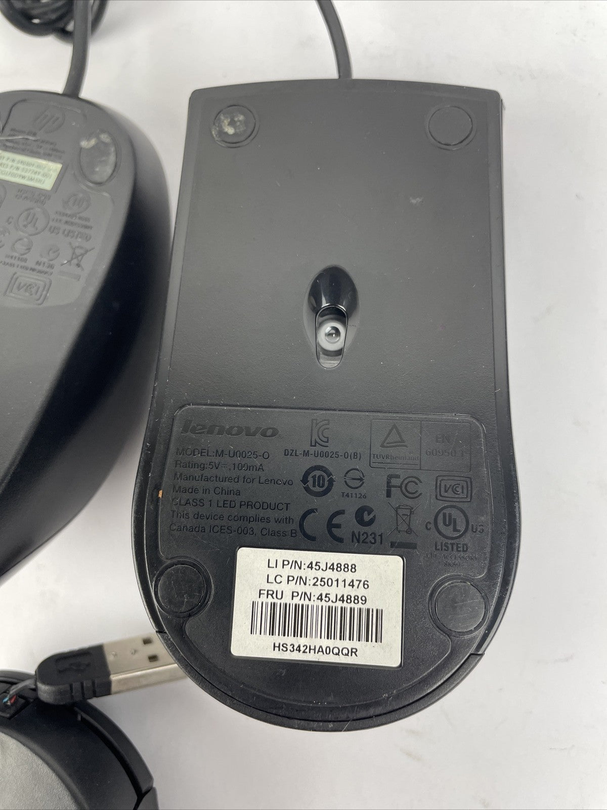 6 x Assorted Corded Mouse Lot - CHERRY GENTIX, 2 x Lenovo, Dynex, HP, Kensington