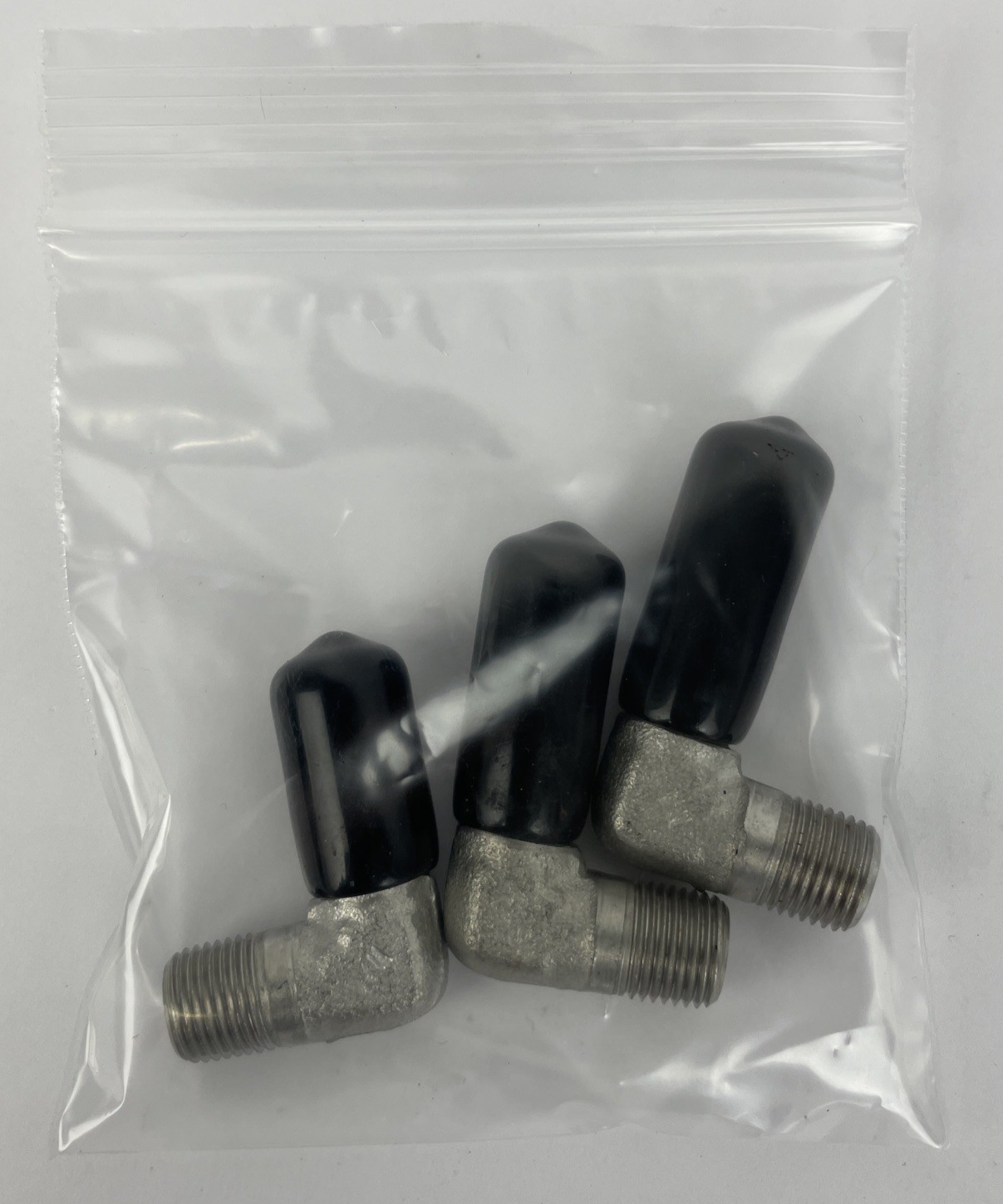 3 x Parker HYDRAULIC FITTING  1/4" Male JIC X 1/4" Male NPT 90 DEGREE ELBOW