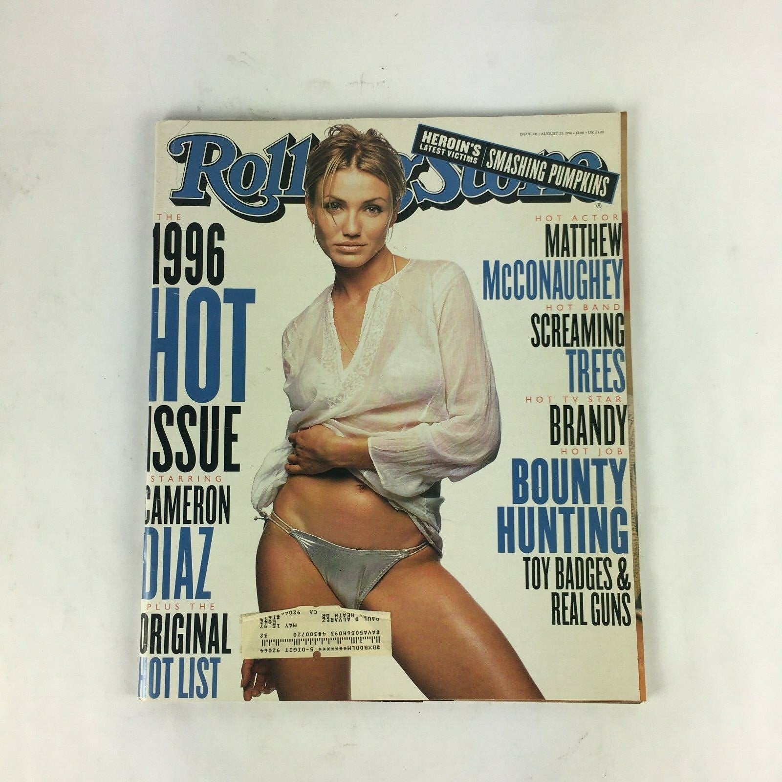 August 1996 RollingStone Magazine McConaughey Bounty Hunting Cameron Diaz
