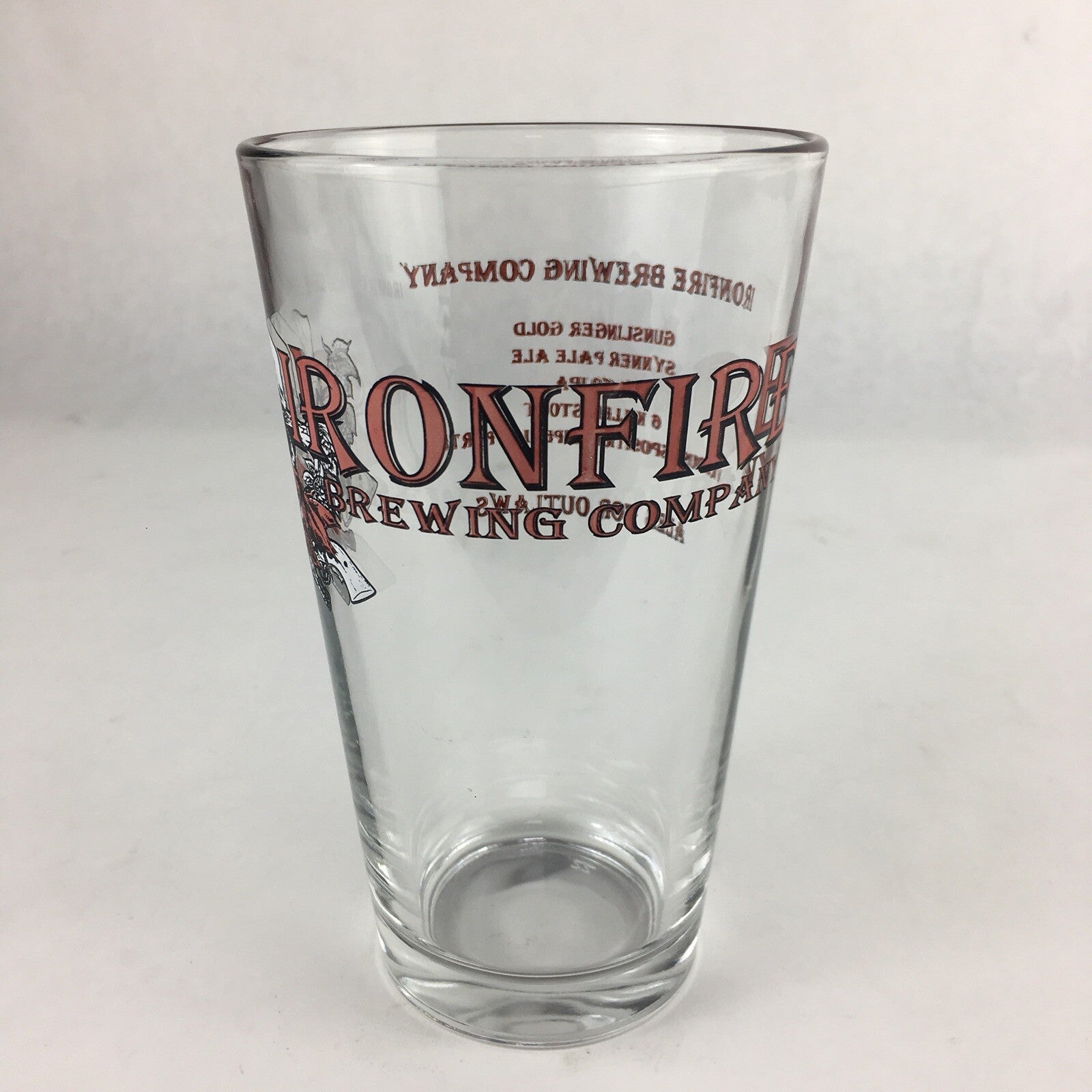 IRON FIRE BREWWING Pint Beer Glass Fast Shipping