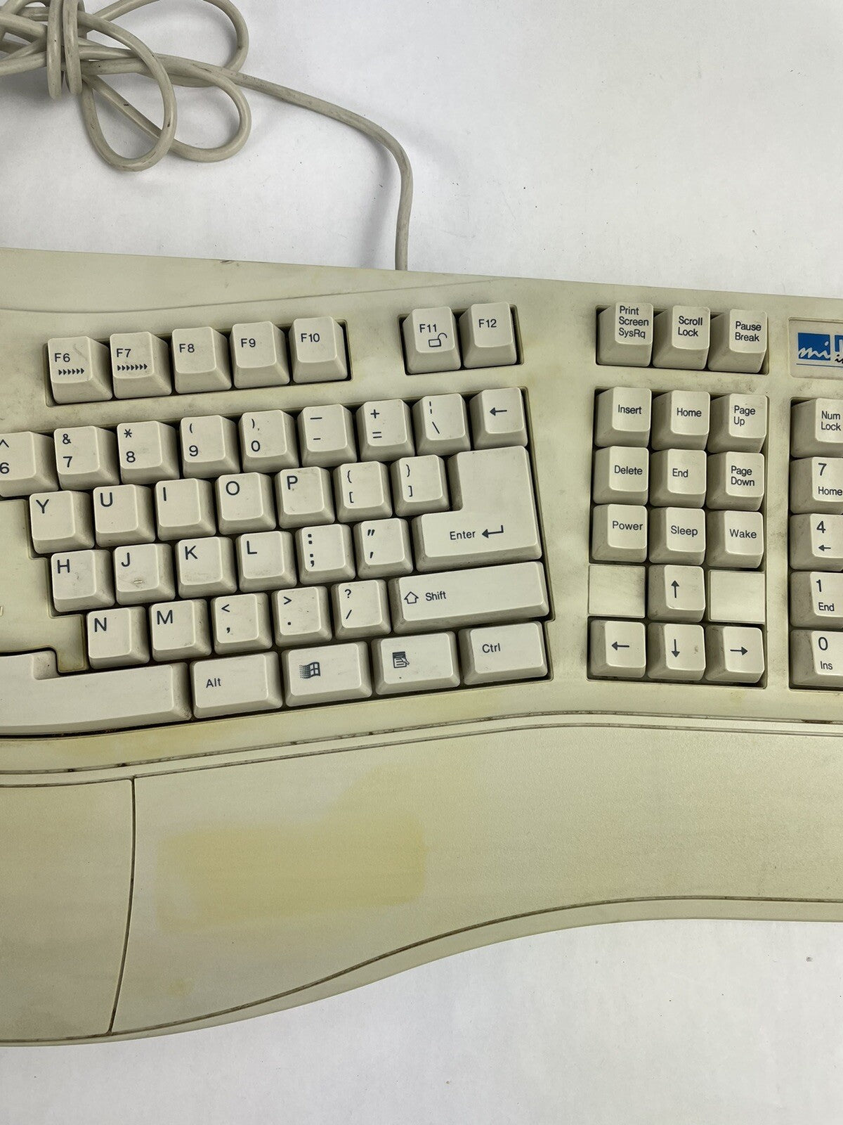 Vintage MICRO INNOVATIONS Turbo Stream KB-1001 RE+ Ergonomic Keyboard PS/2  PC