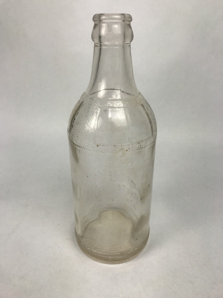 Vintage magnesium sulphate clear glass bottle embossed Registered Not To Be Refilled.