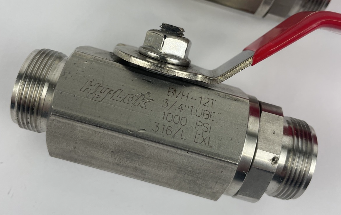 Hy-Lok BVH-12T 3/4"" Tube 1000PSI 316 Stainless Steel Ball Valve Used (Lot of 3)