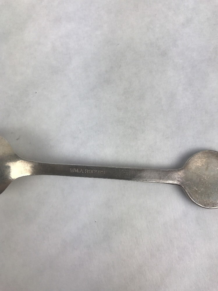 SILVERPLATE SOUVENIR SPOON GEORGE VI & QUEEN E 1939 CANADA VISIT BY WM A ROGERS