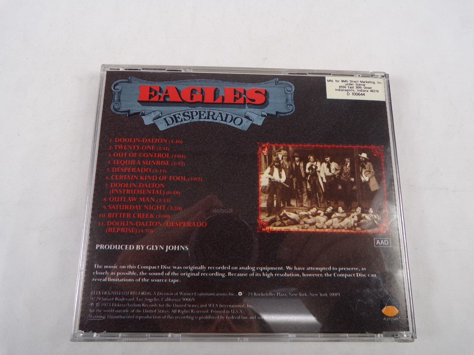 Eagles Desperado Doolin Dalton Out Of Control Saturday Bitter Creek CD#57