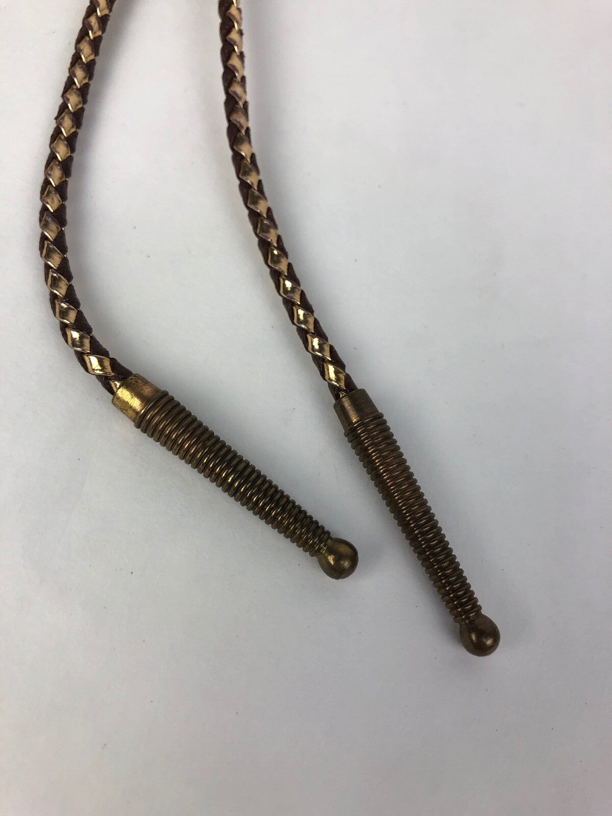 Brown And Gold Leather Agate Polished Stone Bolo Tie Beautiful Piece FSTSHP