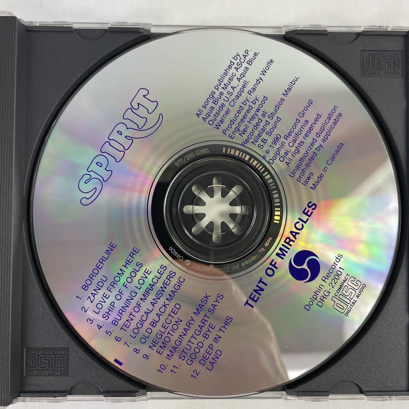 Spirit- Tent Of Miracles CD (1990) #20