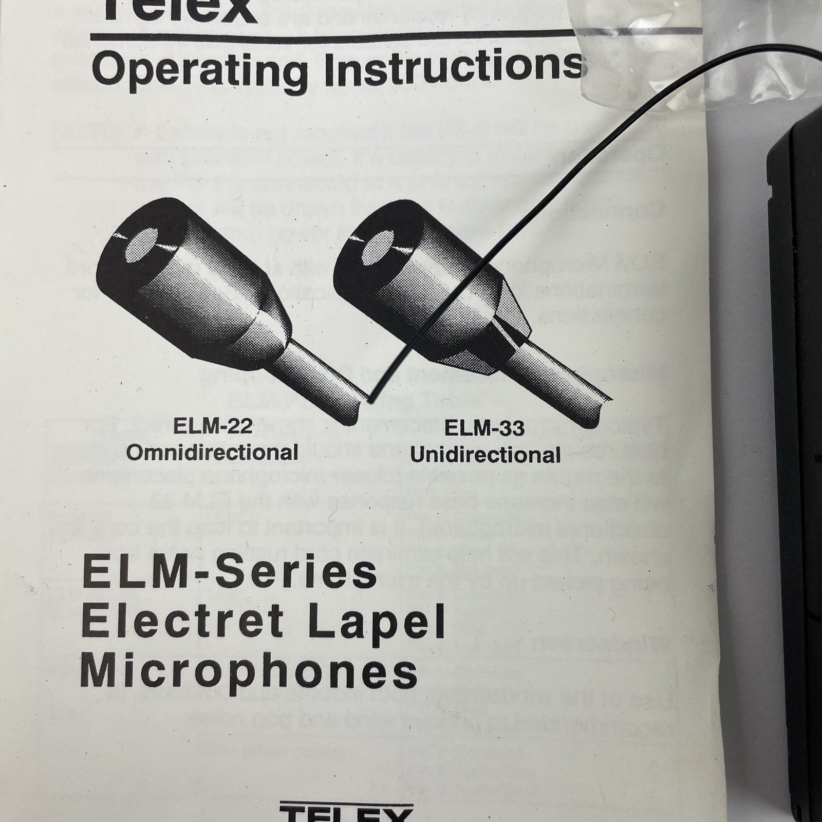 OEM Telex WT-500 UHF Wireless Beltpack Transmitter Band with Brand New Mic Clip