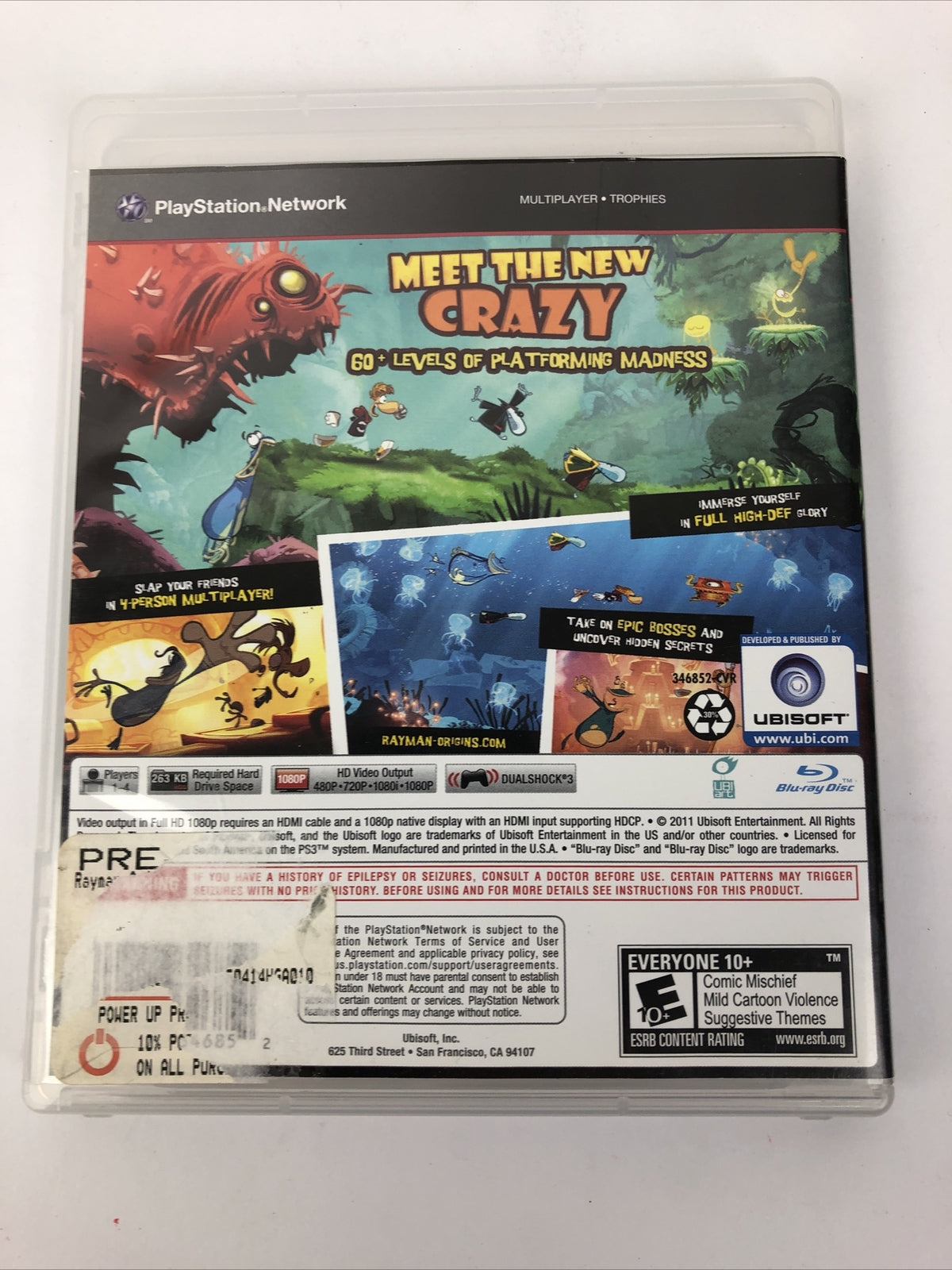 Rayman Origins Sony Playstation 3 PS3 Tested Complete w Manual Mint Disc - LOOK