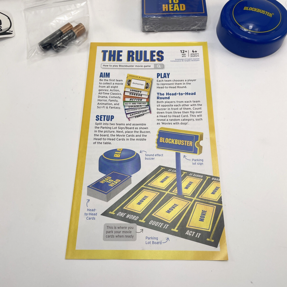 Blockbuster Party Game Movie TV Theme Complete Set Big Potato Batteries Included