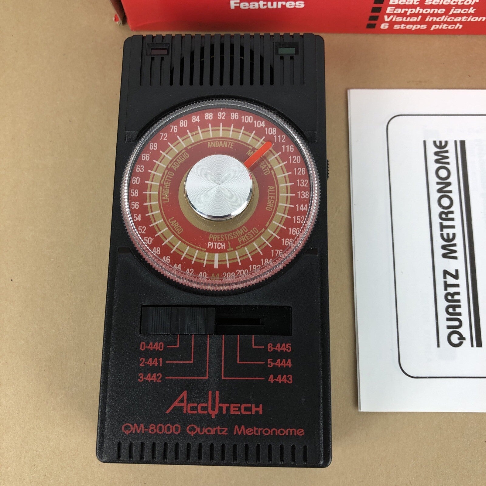 AccuTech AccUtech MetroTuner Beat selector Earphone Jack MT-8000 9V Battery Opp 
