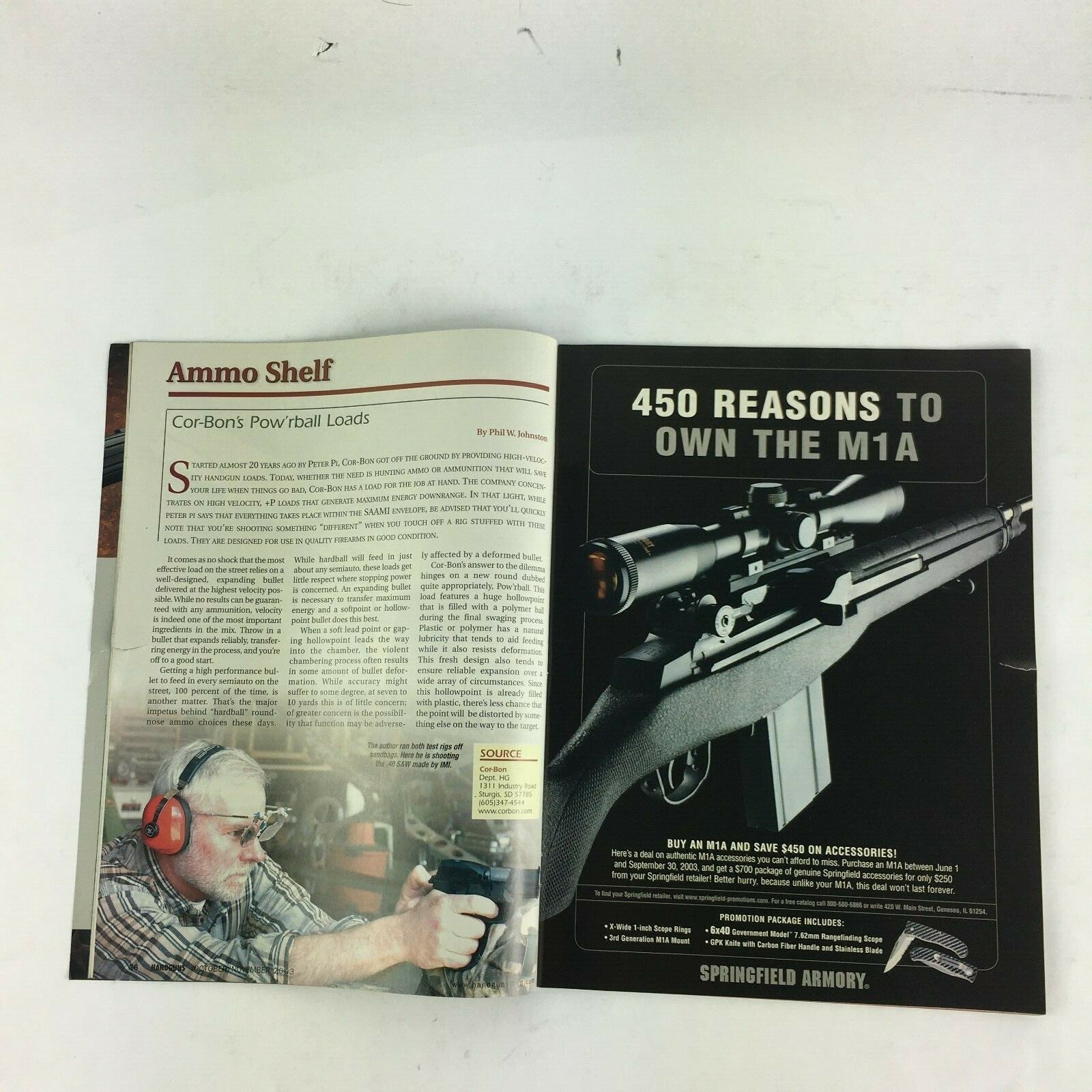 November 2003 Guns&Ammo Magazine Handguns Sizzing .17 Taurus Tracker FAB .40