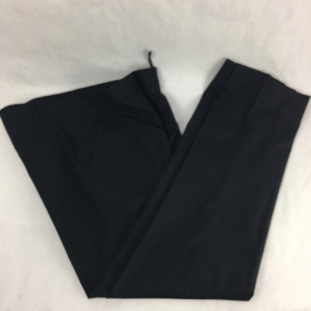 Jil Sander Women Dress Pants Black Zipper Fly Pockets Flat Front Stretch 40 x 31