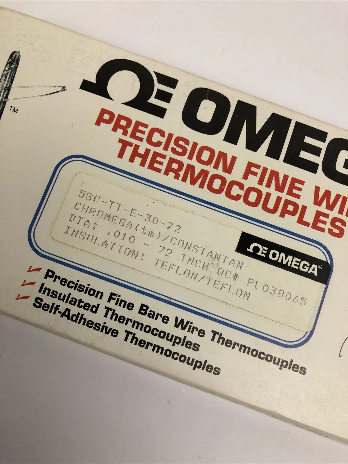 5 x Omega Engineering precision fine wire thermocouples 72" .010 Diam.    LOOK