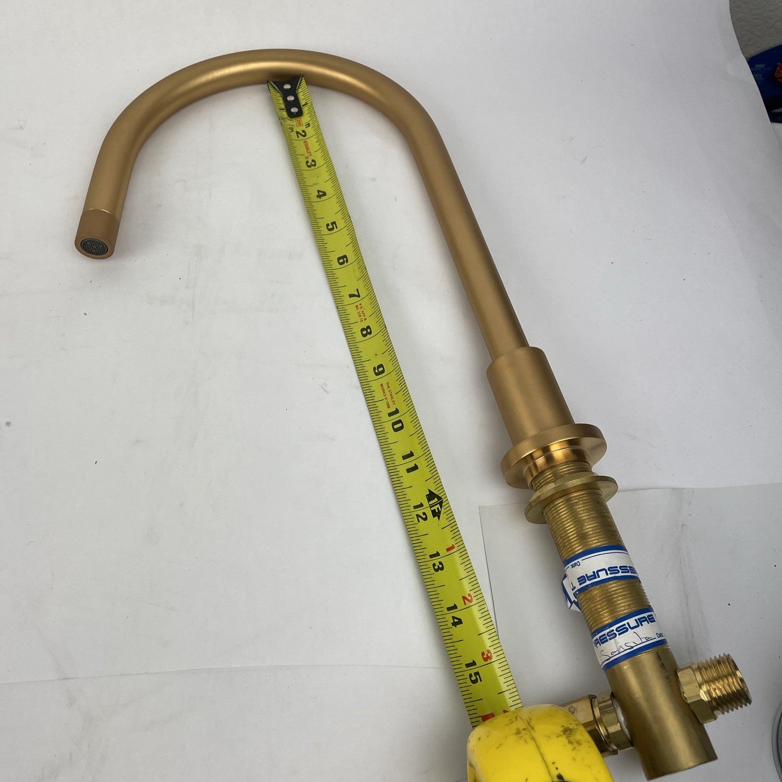 OEM Watermark 2 Hole Gooseneck Bathroom Faucet - Satin Brass Gold