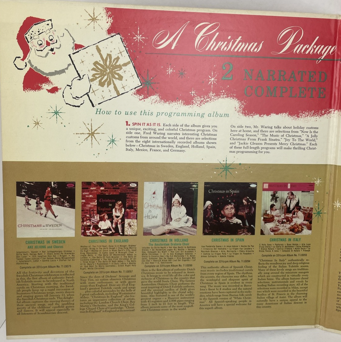 1957 Christmas from Around the World Capitol Records Promo w Fred Waring VGC