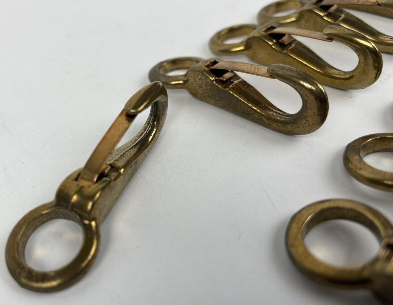 Lot of 10 x Vintage 2” Brass Snap Hook Clips Bimini Sailboat Nautical Marine #1