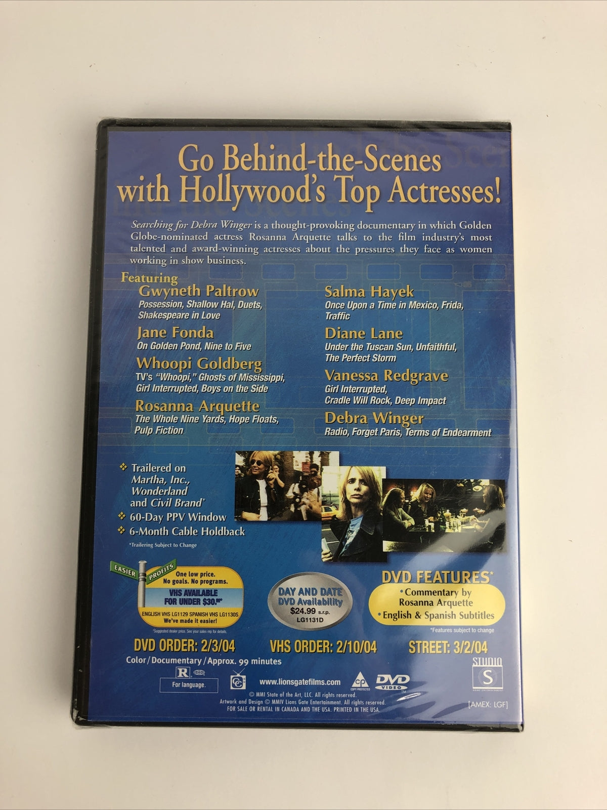 Searching for Debra Winger (DVD, 2004) Rosanna Arquette Salma Hayek Jane Fonda￼