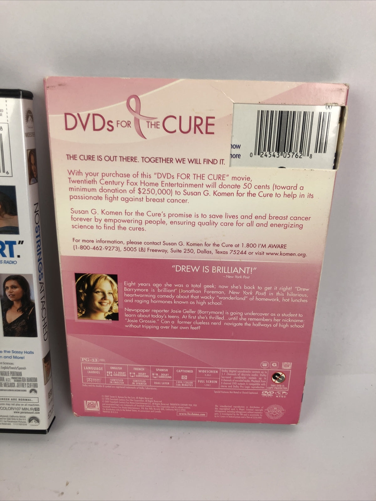 No Strings Attached * Never Been Kissed * (2 DVD Lot) Romantic Comedy - LOOK