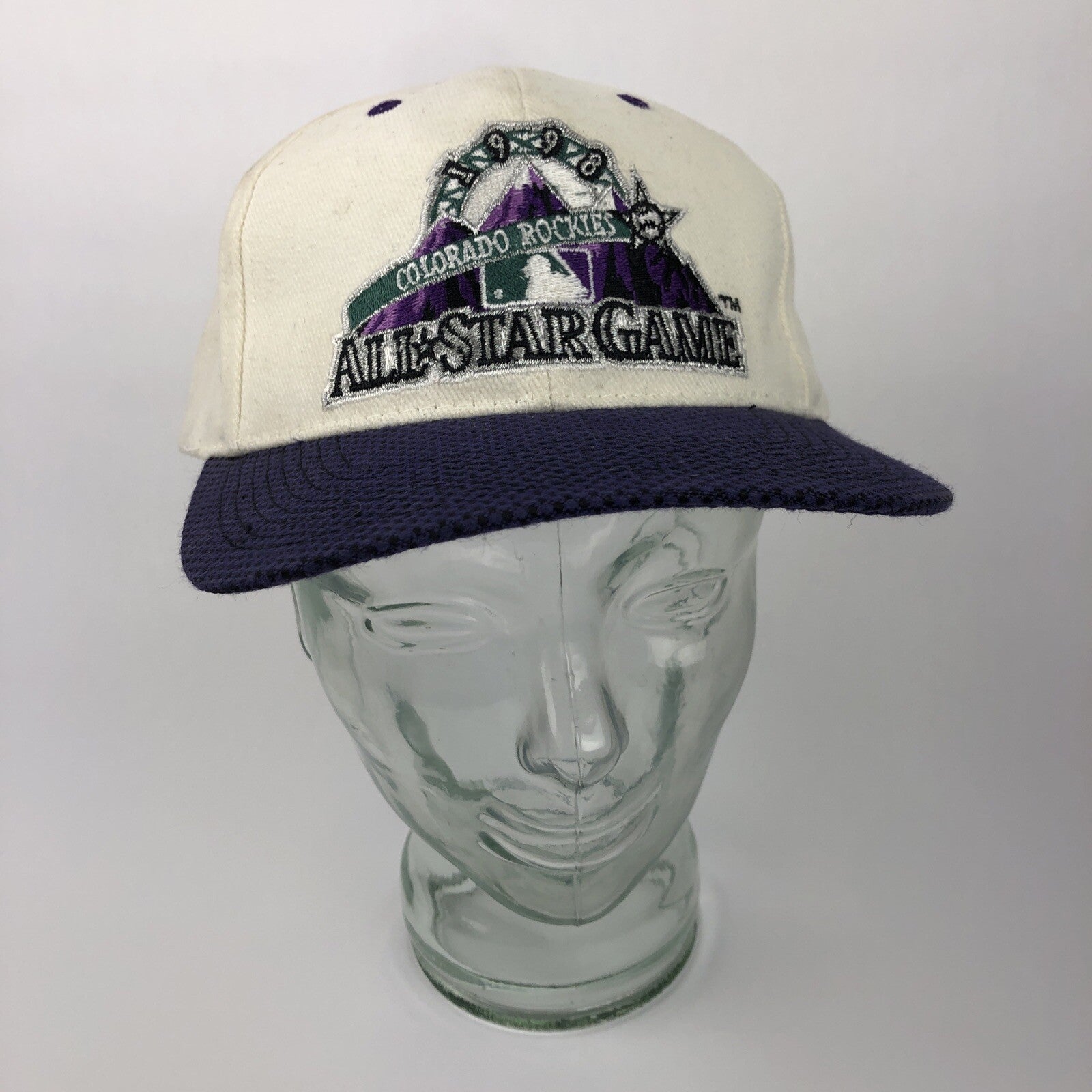 Vintage 1998 MLB All-Star Game Colorado Rockies Logo 7 Adjustable Snapback Hat