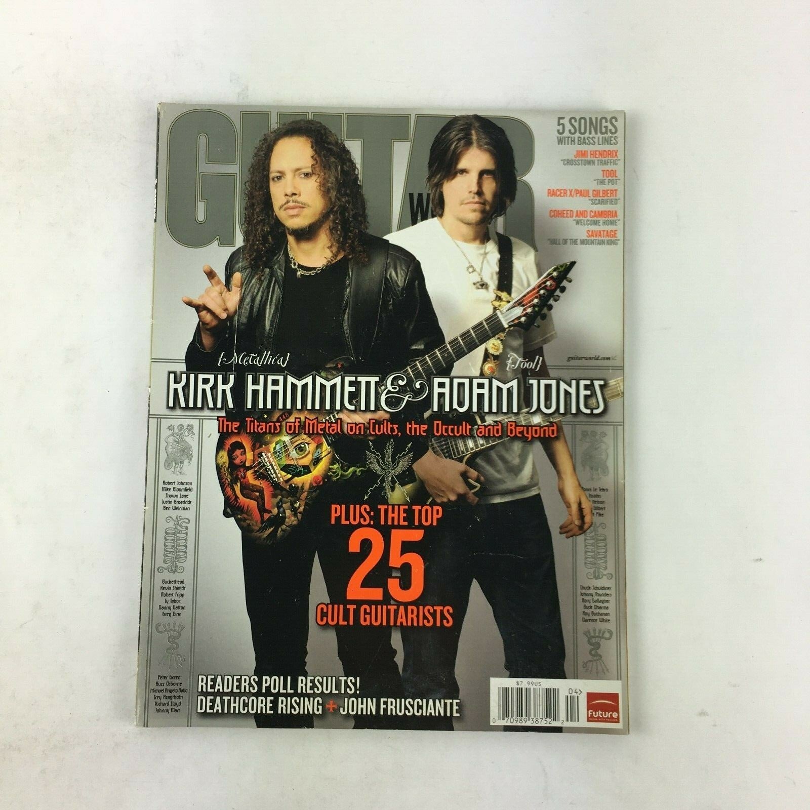 2004Guitar World Magazine Kirk Hammett&AdamJones Deathcore Rising JohnFrusciante