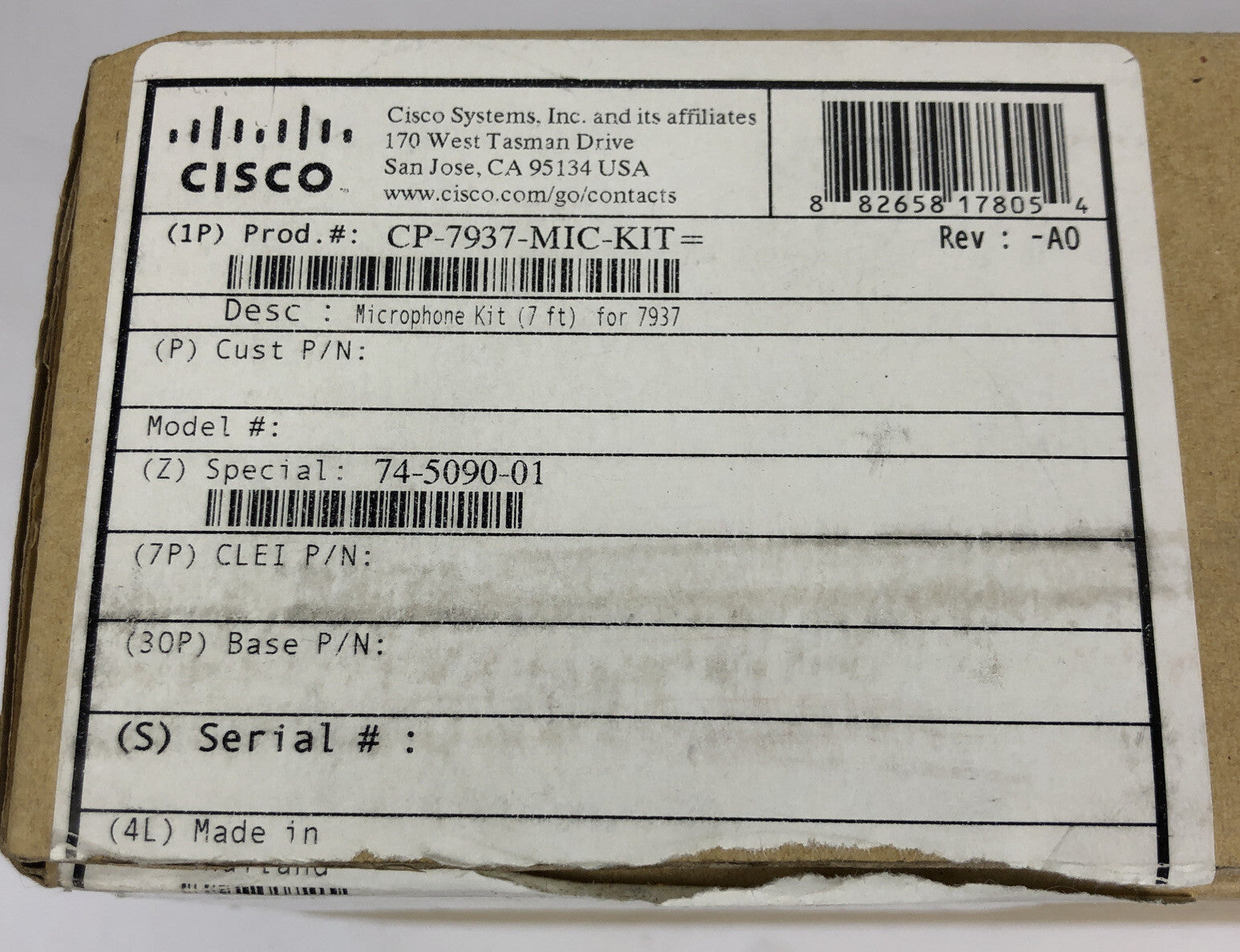 LOT OF 2 x Cisco Systems Incorporated External Microphone CP-7937-MIC-KIT  NOS