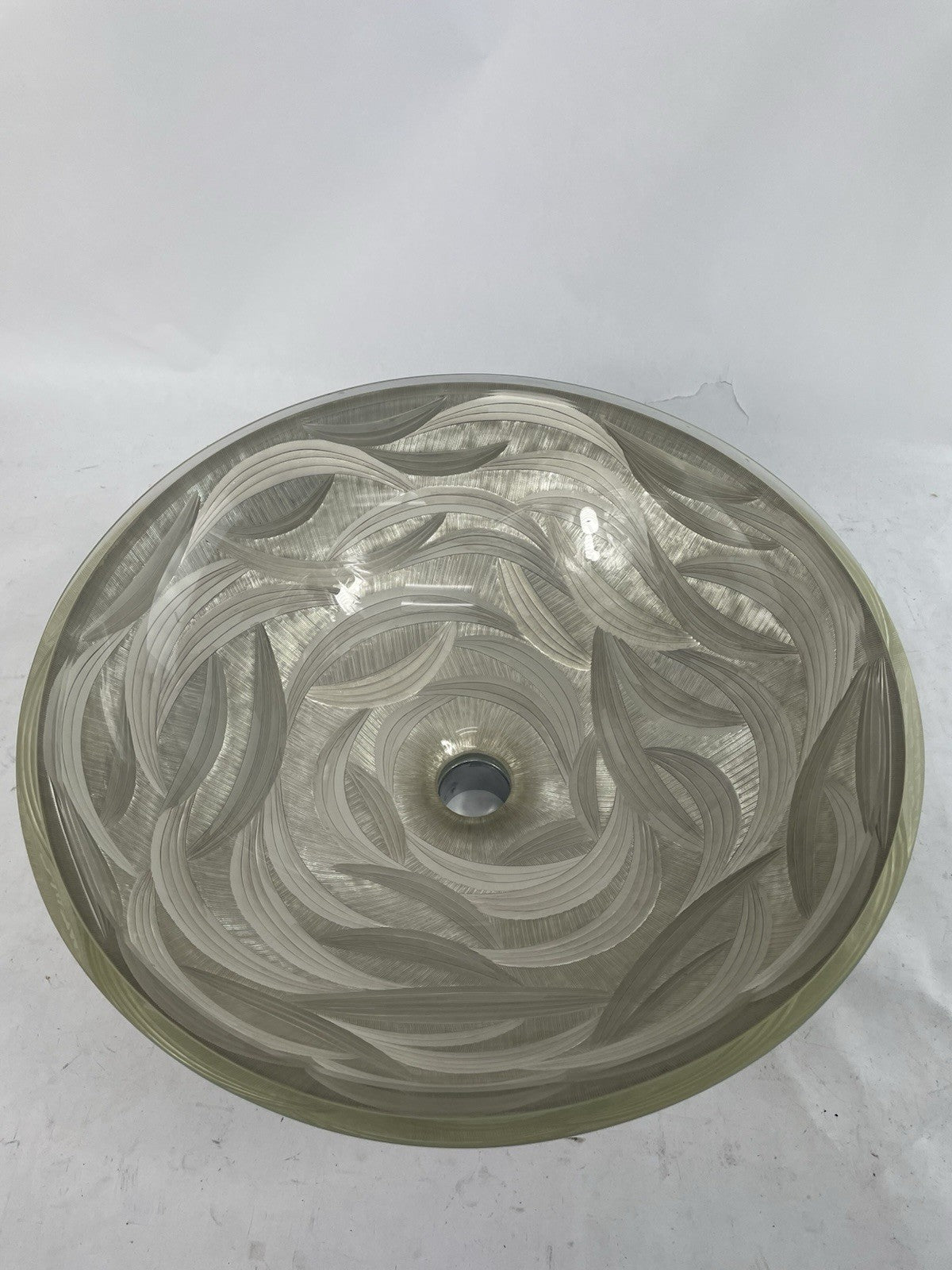 Vitraform Freestanding Oval Glass Sink 17" Pattern With Chrome Overflow Hardware