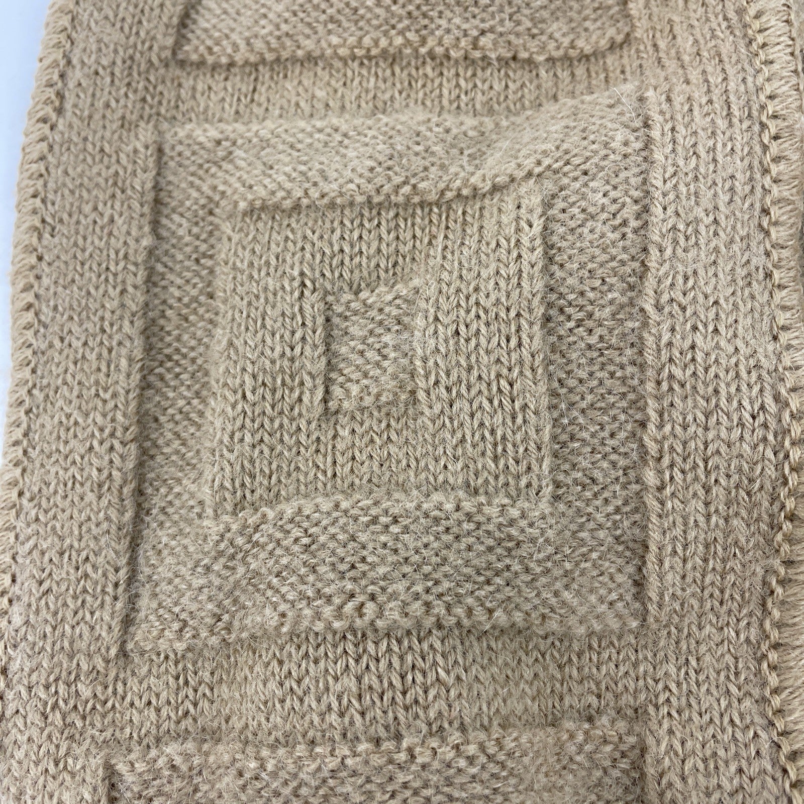 Missoni Knitted Light Brown Viscose Warm Knit Scarf Made In Italy 64" x 6"