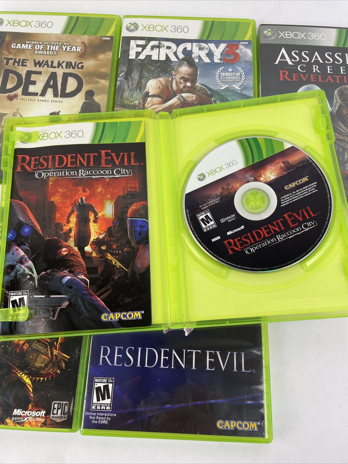 6 x XBOX 360 Action War Game Lot Complete W/ Manuals Resident Evil, Gears of War
