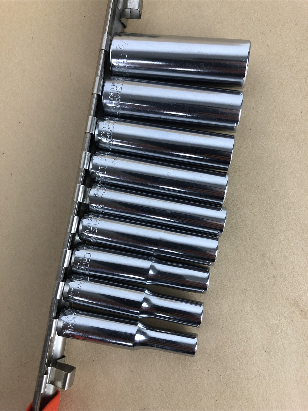 Craftsman 6 Point 1/4" Drive  V 43589 1/2" - VV43571 3/16" 9pc Set w Clip Rack