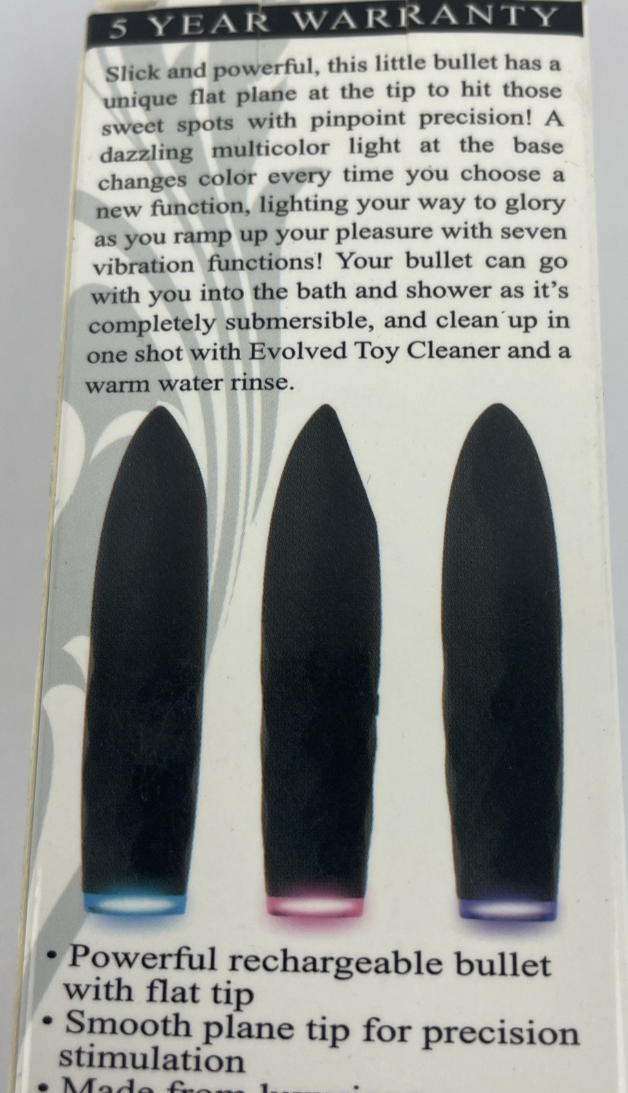 " Evolved " On The Spot Bullet Rechargeable Light Up Vibe Personal Toy - Black