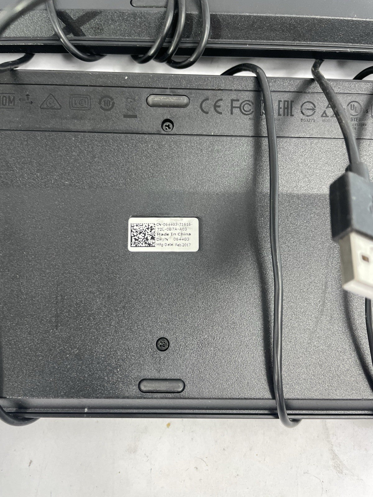 Lot of 3 Dell 0644G3 USB Keyboards - Black