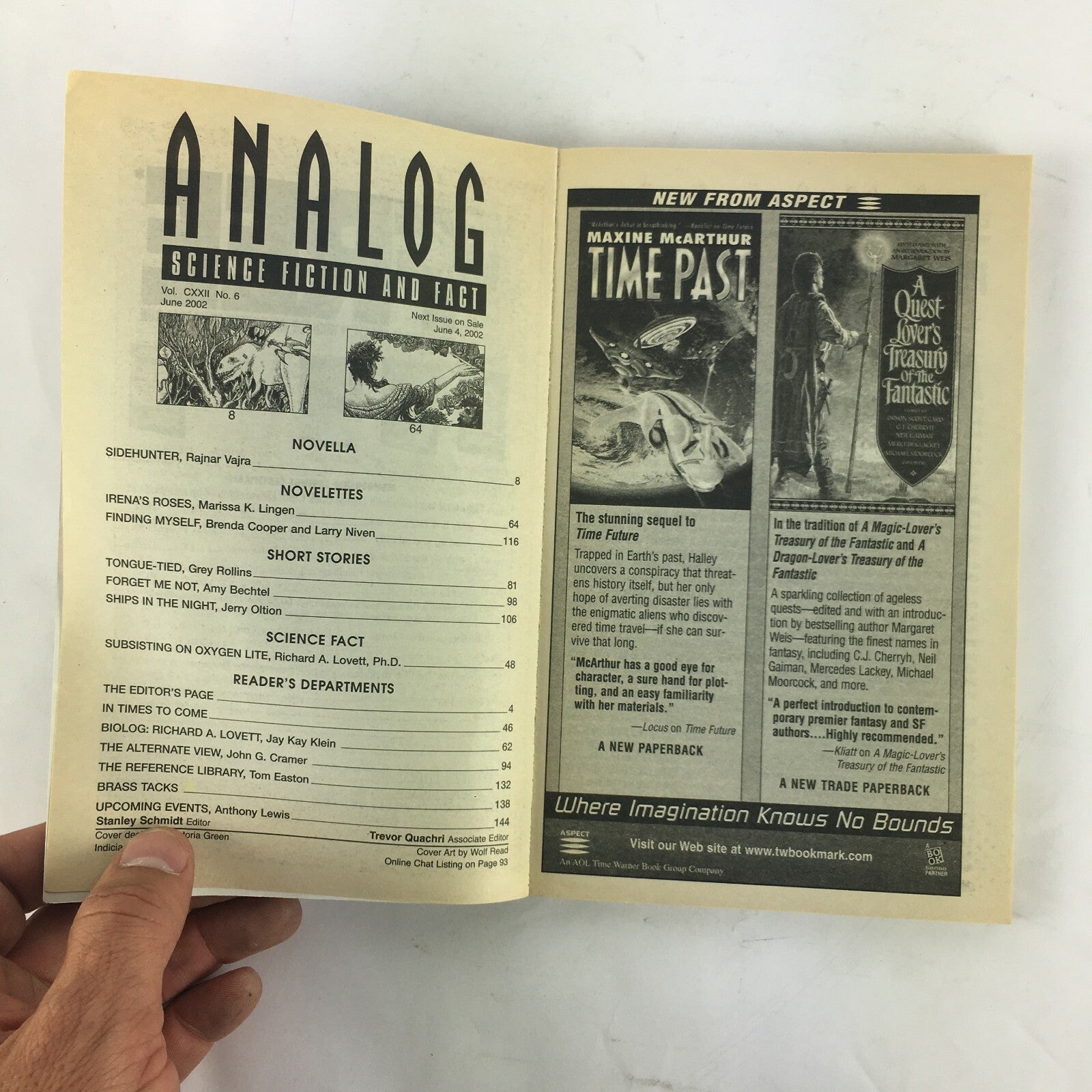 June 2002 Analog Science Fiction Fact Magazine Sidehunter Rajnar Vajra